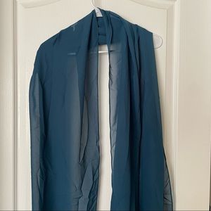 One size. JJs House Ink Blue scarf cover, pashmina, shawl.